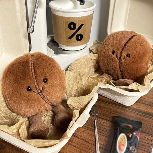 Plush Coffee Bean Keychain