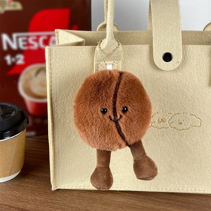 Plush Coffee Bean Keychain