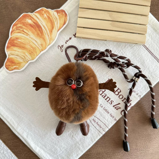 Furry Coffee Bean Keychain (Deluxe)