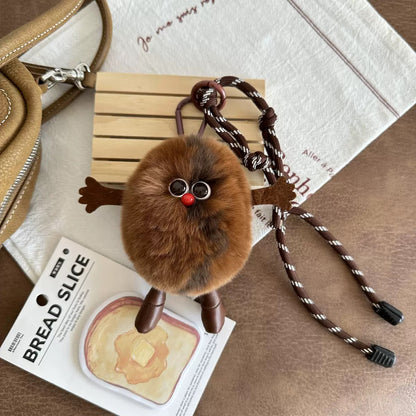Furry Coffee Bean Keychain (Deluxe)