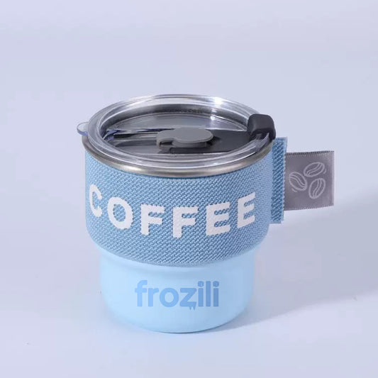 Stainless Steel Coffee Mug with Straw