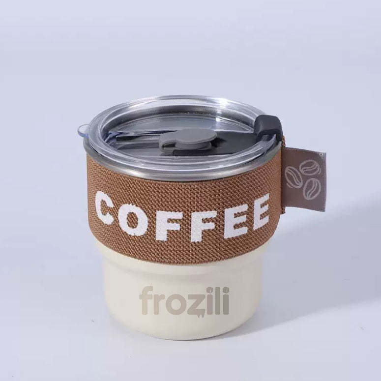 Stainless Steel Coffee Mug with Straw